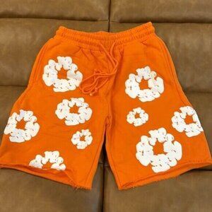 Denim Tears Orange Shorts The Cotton Wreath Flared Mens Size Large